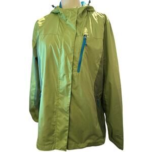 Free Country Athletx Series Green and Blue Hooded Windbreaker, Plus Size 1X